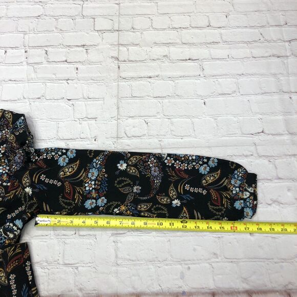 WAYF Women Long Sleeve Floral Boho Polyester Dress Size Small Black B261 -23 - Picture 5 of 15